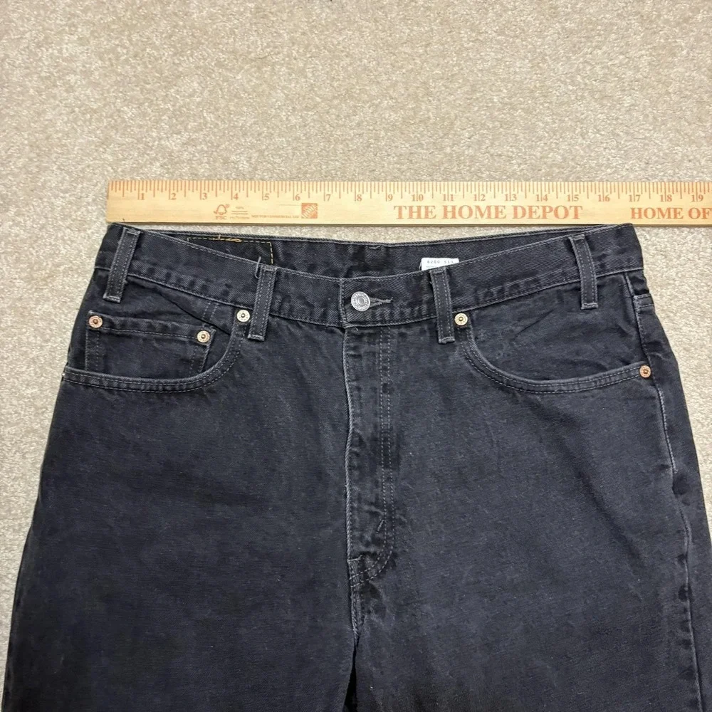 Vtg 90s Levis 550 Jeans Mens 34x30 Black Relaxed Fit Tapered Leg Denim Pants
